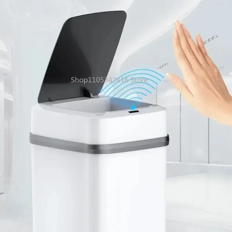 13L Poubelle Intelligente Tactile pour Cuisine et Salle de Bain, Bac à Ordures Automatique pour Toilette
