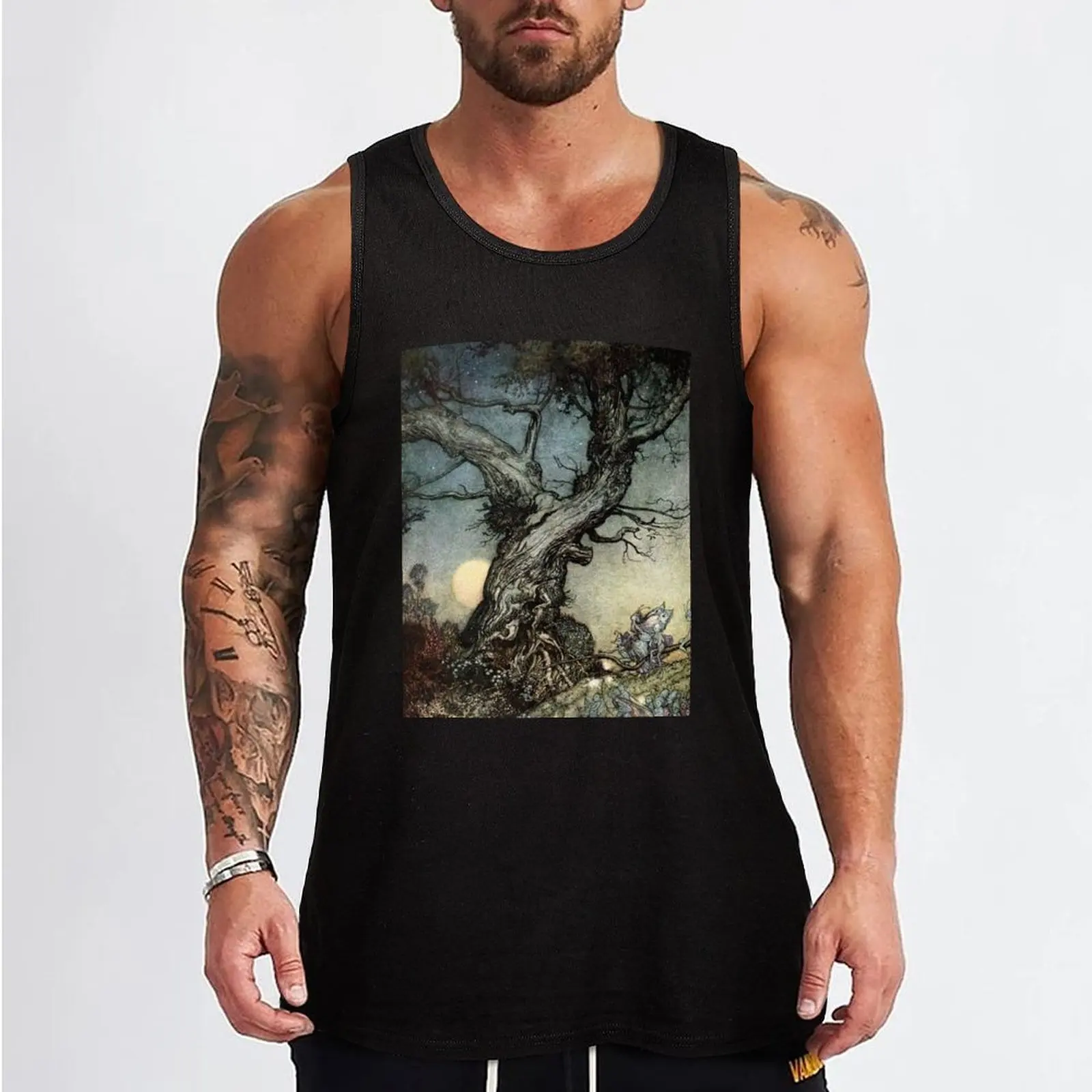 Fairy Folk Tree - Imagina - Arthur Rackham Tank Top sleeveless t-shirts for men t-shirt for men