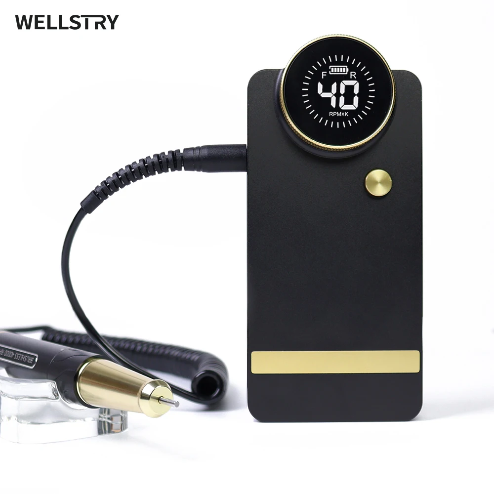 

Wellstry New Rechargeable 40000rpm Acrylic Nail Drill Professional Portable Brushless Nail Drill Machine with Nails Drill Bits