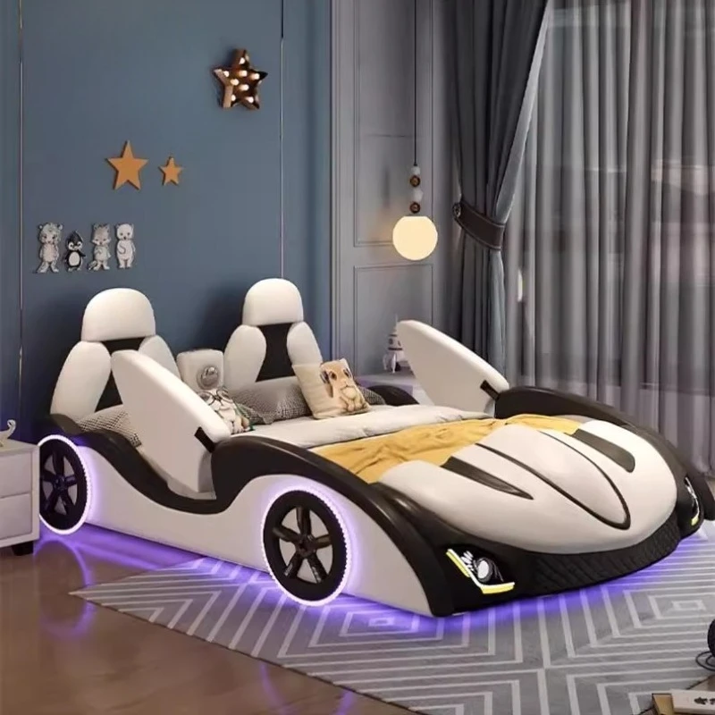 With lights and sound system 120x200 150x200 180x200 cm Sports car bed bedroom furniture Bed bases and frames Double beds