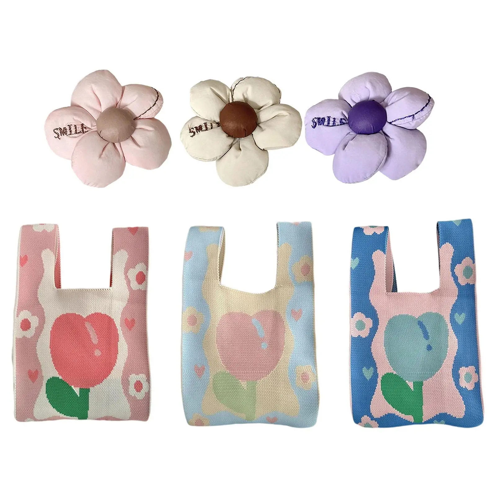 

Маленькая сумка на запястье с узлом, вязаная крючком сумка на запястье, сумка с вязаной ручкой, сумка для покупок