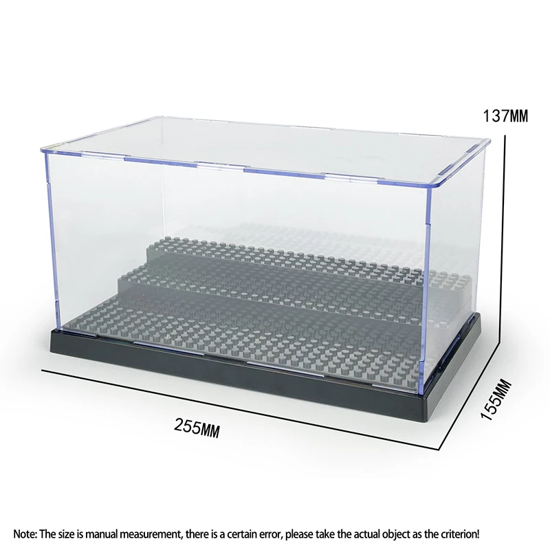 디스플레이 박스 컨테이너 방진 투명 커버 액세서리 베이스 세트, 도시 DIY 모델 빌딩 블록, 벽돌 장난감, 어린이 선물