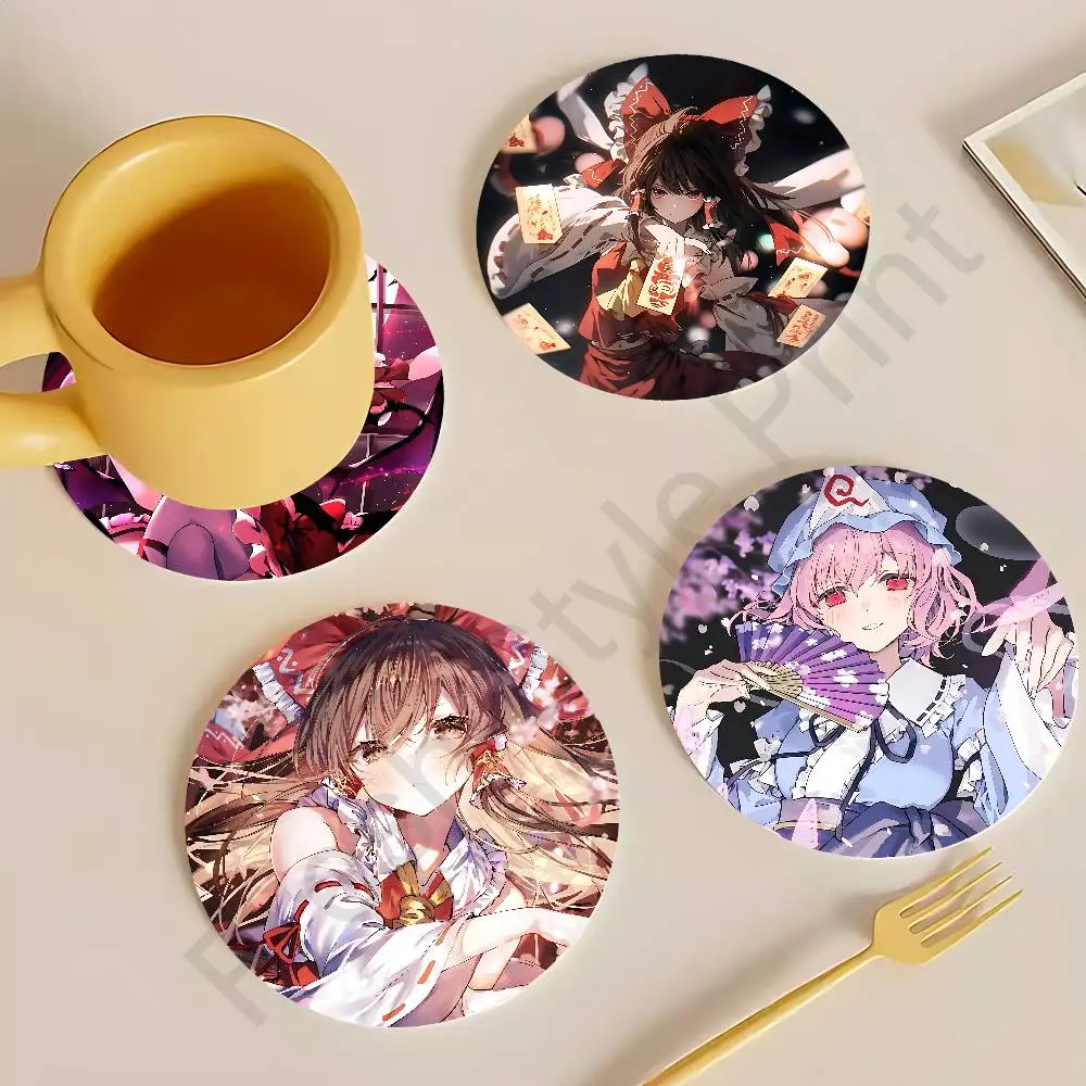 

T-Touhou Game P-Project Round Anime Wooden Coasters DIY Decorations Birthday Valentine Gifts