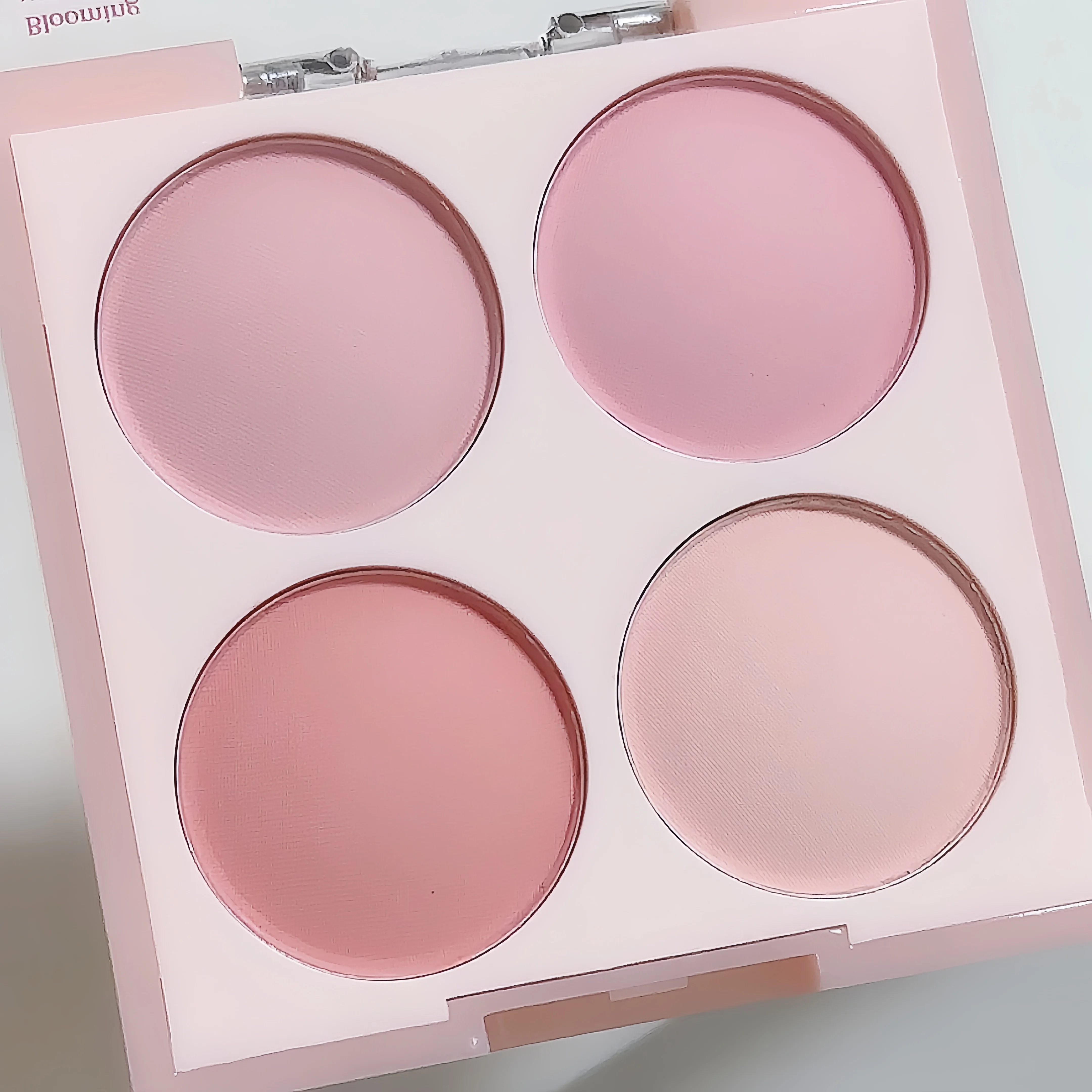 Set di fard in polvere opaca da 4 colori - Illuminatore cosmetico per illuminante per guance per trucco viso dal tono dolce e caldo per una bellezza del viso migliorata