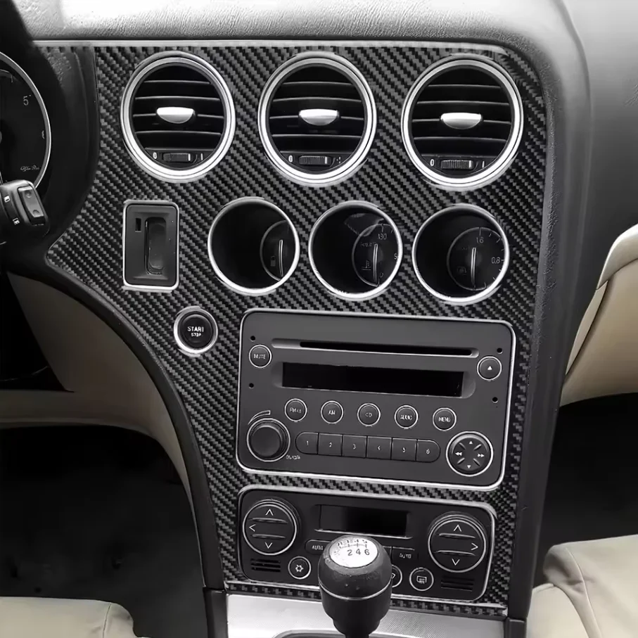 For Alfa Romeo 159 (2004-2011) Accessories, Car Center Console Gear Shift Panel,Steering Wheel Carbon Fiber Interior Stickers.