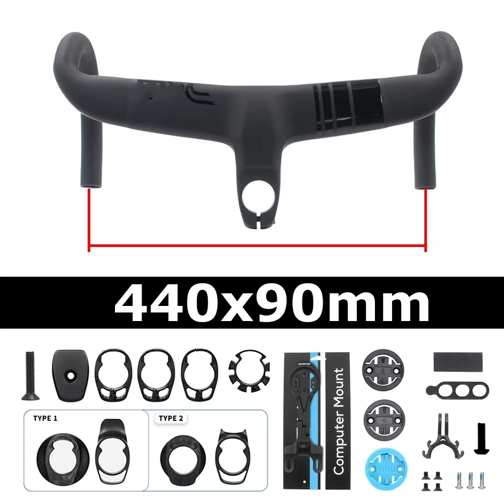 Full Carbon Fiber Fiets Cockpit, Racefiets Interne Kabel Geïntegreerd Stuur Di2 Met Mount & Spacer, Clip diameter 28.6mm, DEDA