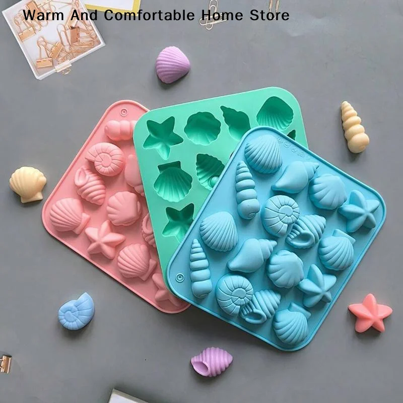 Seashell Silicone Molds, Ocean Themed Chocolate Molds,Shell,Starfish,Conch Candy Mold, Reusable For Cake Decoration,Party Treats
