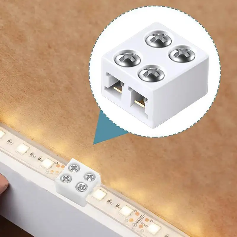 LED Strip Light Connector Solid 8mm LED Light Connectors Easy-to-Use LED Connector Versatile LED Light Strip Adapter For LED