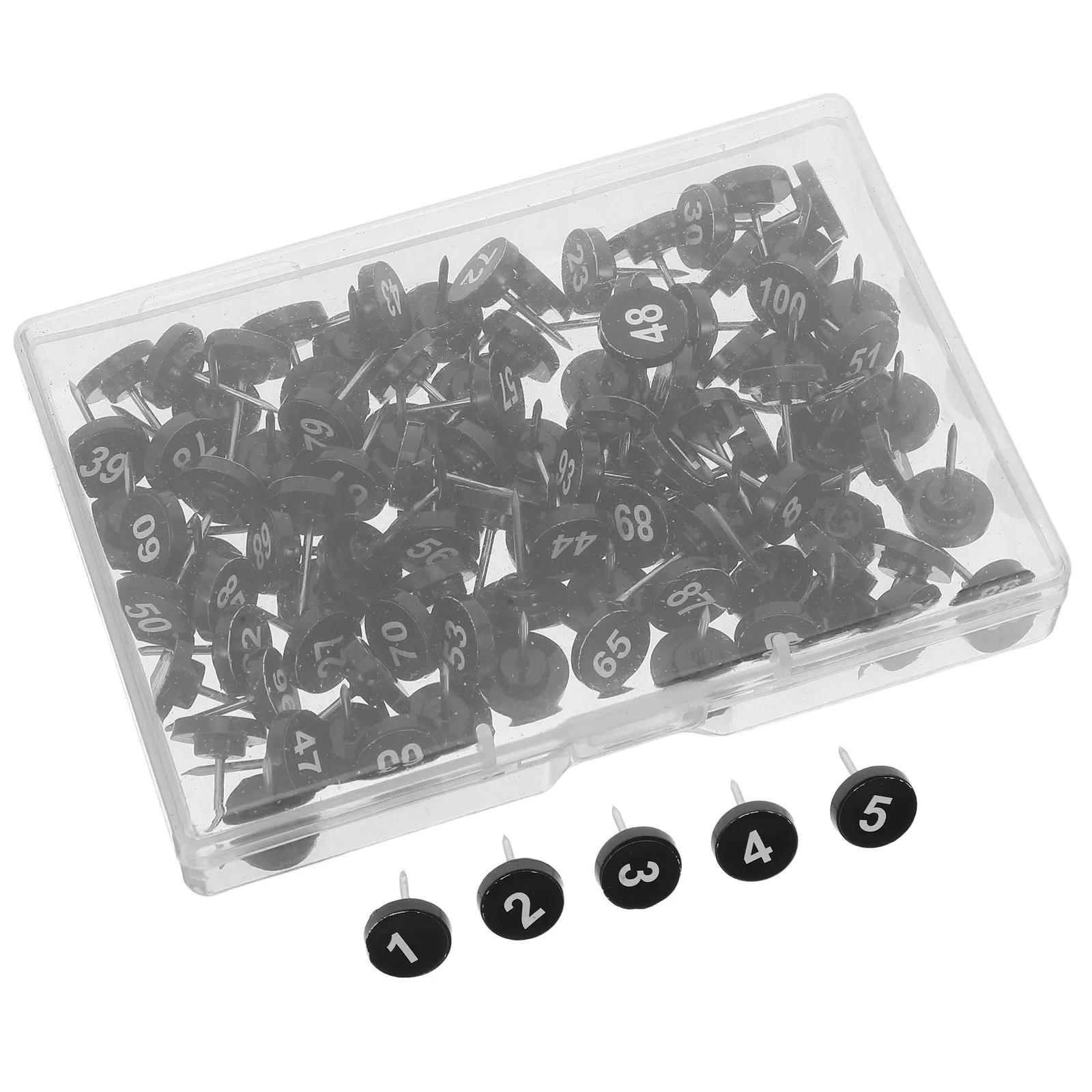 100pcs Round Flat Push Pins 1-100 Numbered Thumb Tacks For Cork Board Decorative Marking Pin Set Educational Classroom