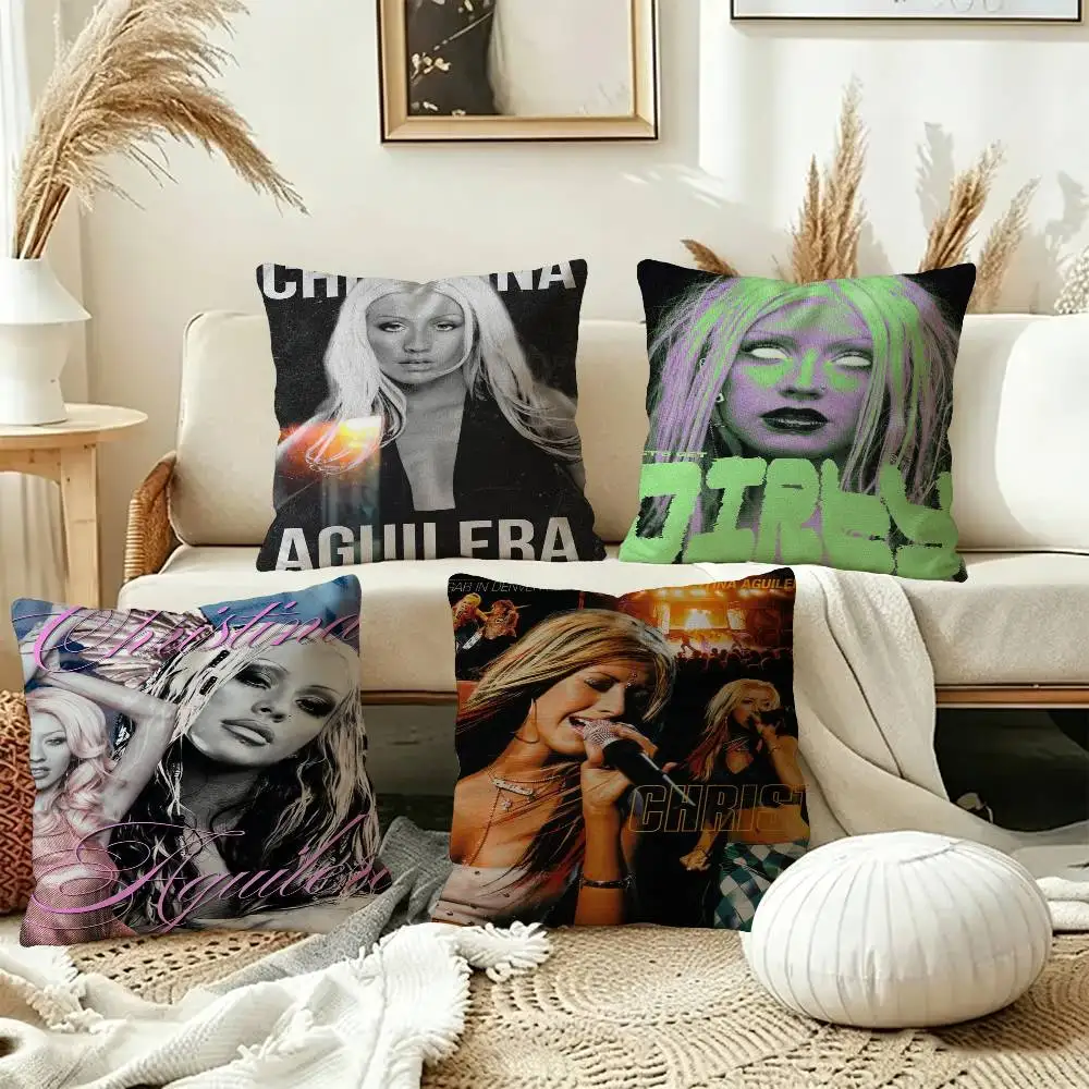 Pop Muscic Sinegr C-Christina Aguilera-a Pillow Anime Pillow Sofa Bed Head Pillow Cover Cushion Cover 45x45 cm Fashion