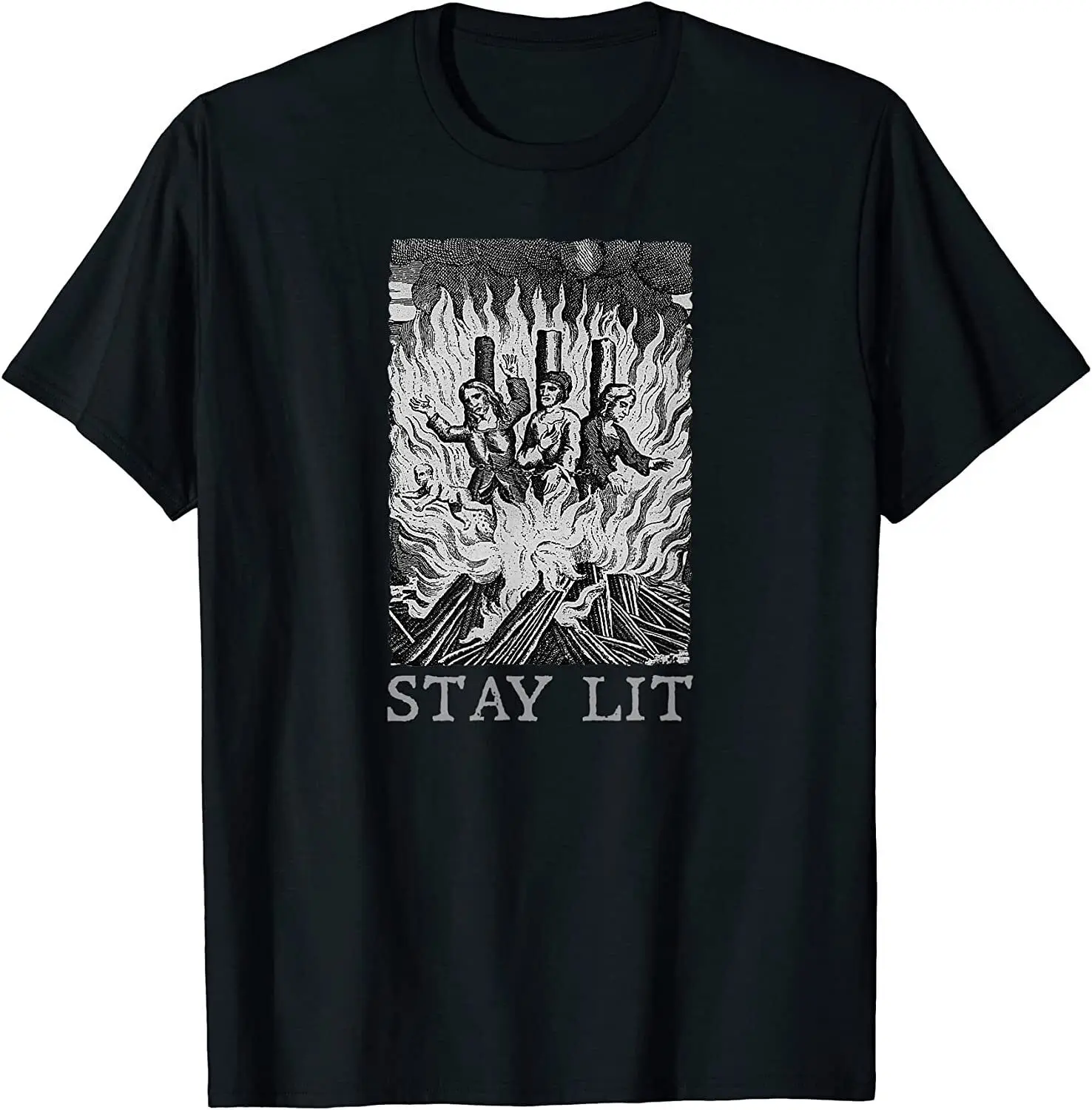 Stay Lit Witches Horror Funny Pagan Occult T-Shirt -