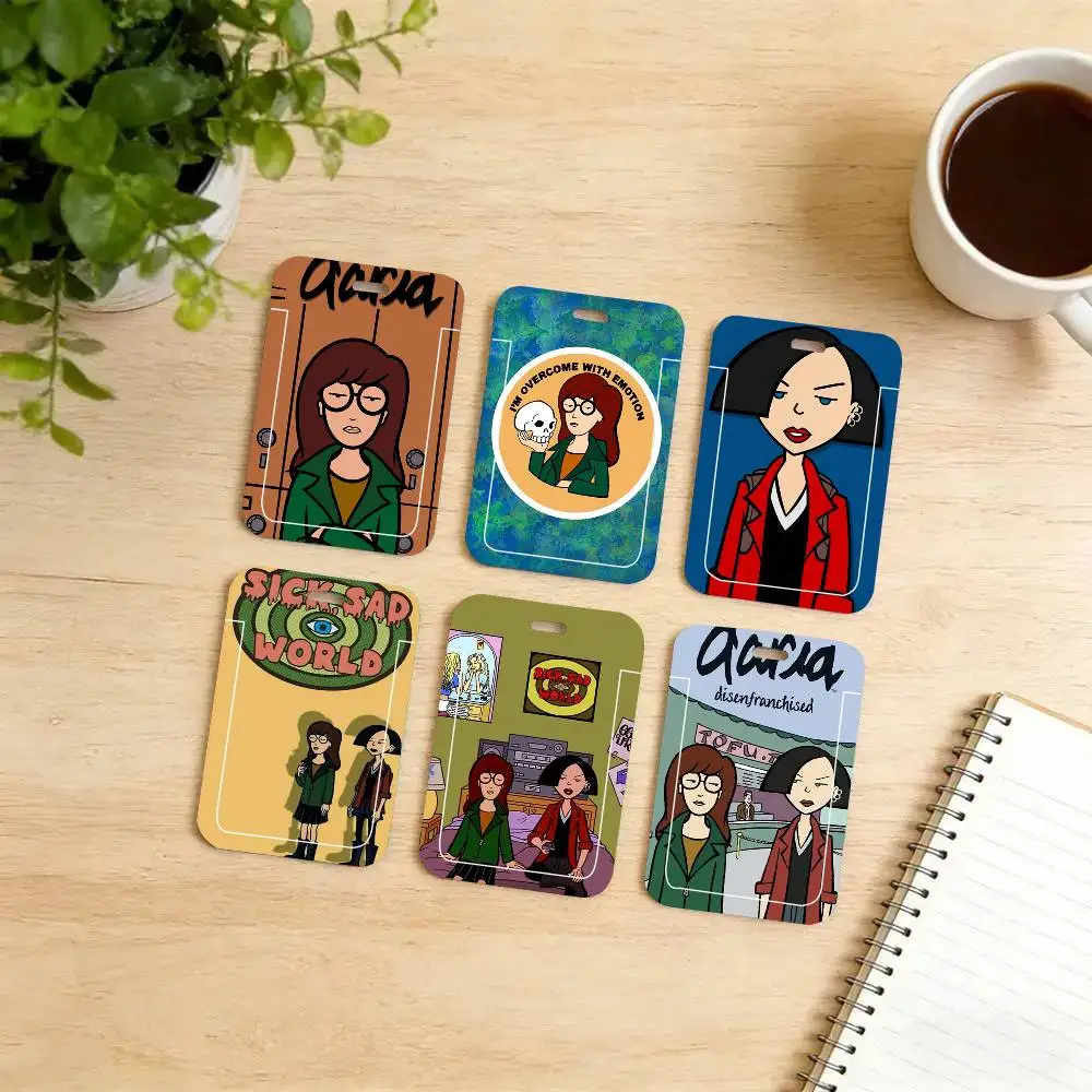 Cartoon D-Daria Black Lanyard Card Holders Student Meal Cards And Campus Ids School