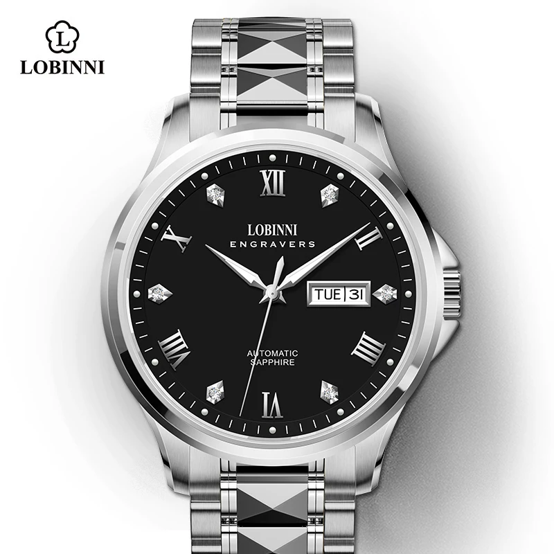 LOBINNI Classic Design 316L Stainless Steel 19080 Men Waterproof Business Automatic Mechanical Watches For Sales 2025