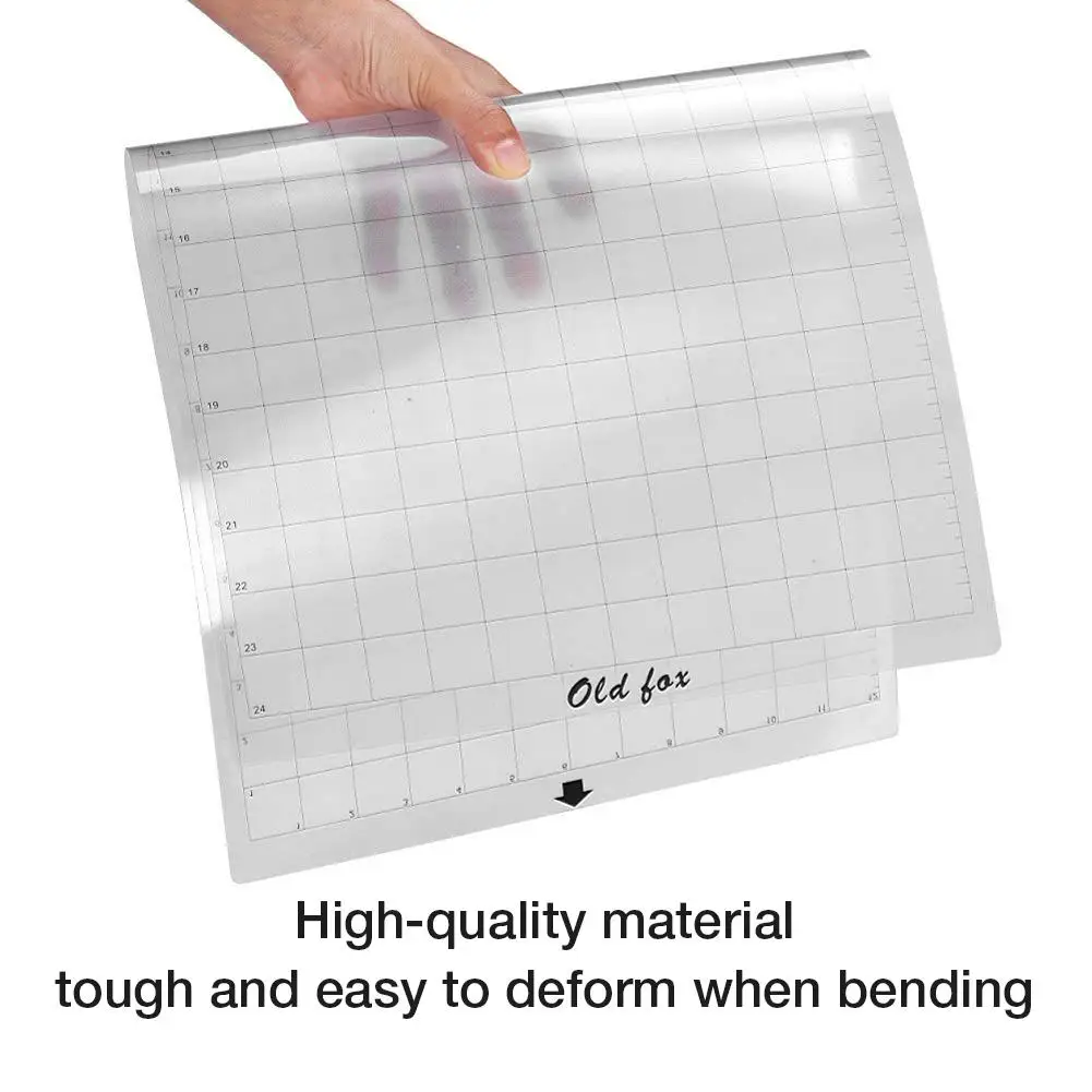 3Pcs Replacement Cutting Mat Transparent Adhesive Mat Pad with Measuring Grid 12 By 12-Inch for Silhouette Cameo Plotter Machine