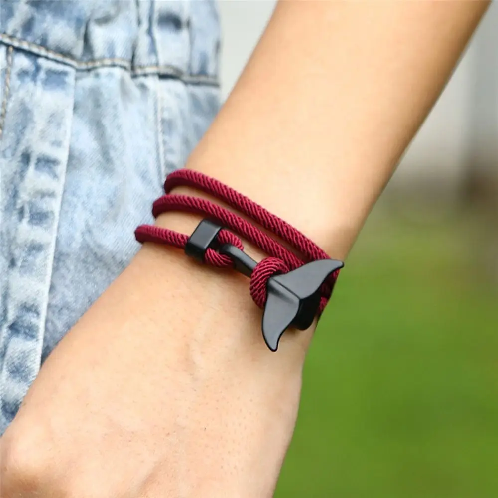 Birthday Gift Niche Design Alloy Couple Trendy Korean Style Hand Strap Braided Rope Bracelet Fashion Jewelry Men Bracelet