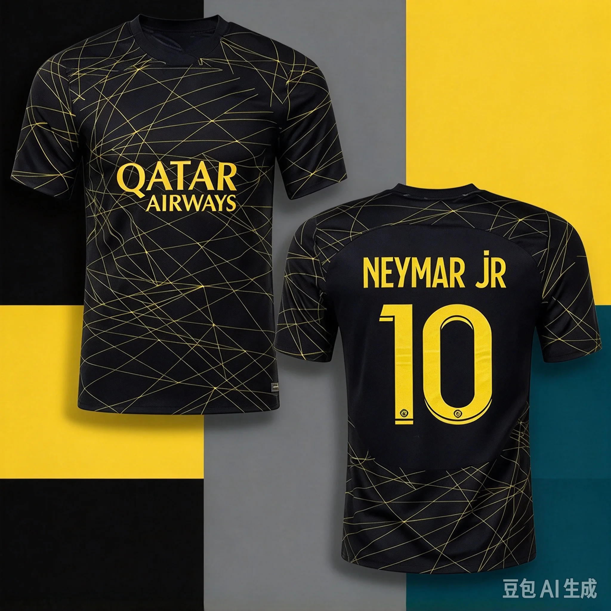 PSG Special Edition Football Jersey Neymar Jr 10 Printed T-shirt Short Sleeve Sports Training Tops Family Matching