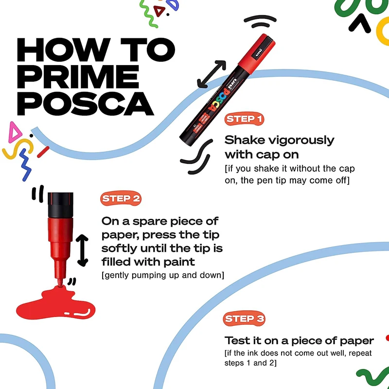 Uni 1pc Plumones Colores Paint Markers Posca PC-1M/3M/5M 예술용품 Mercaderes Highlighter for School Stationery Acrylic Graffitti