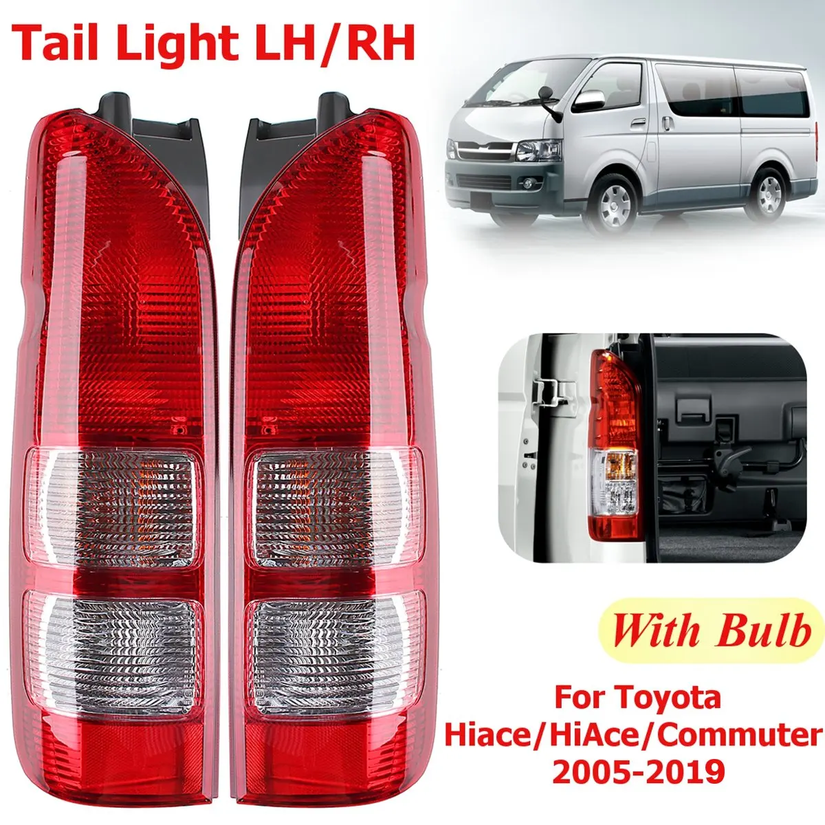 Pair Car Rear Tail Brake Light Lamp With Harness Signal For Toyota Hiace/Commuter 2005 2006 2007 2008 2009 10 2011 12 2013 2014