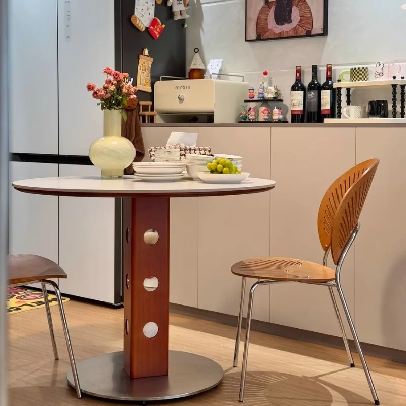 

Party Event Japanese Dining Tables Round Design Brown White Nordic Dining Tables Modern Luxury Mesas De Jantar Furniture Home