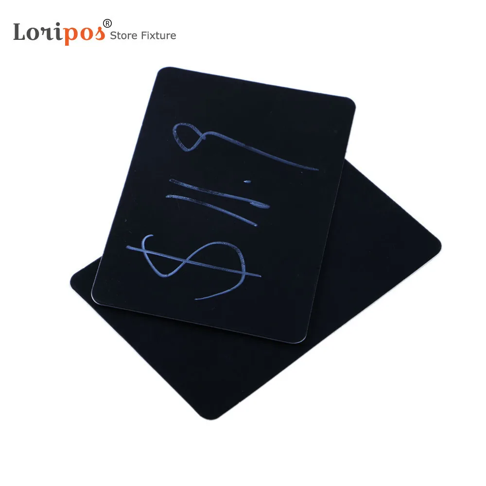 

9x5.4cm Pop Hard Black Cardboard Price Name Card Paper Tag Sign Label For Retailing Store | Loripos