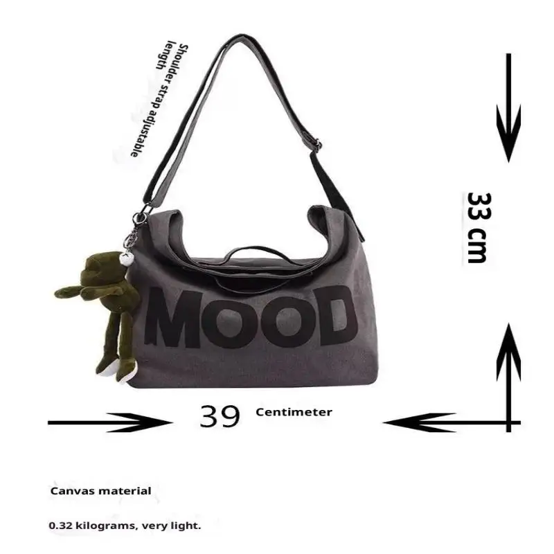 حقيبة قماش أنيقة قطعة واحدة للشباب والرجال، حقيبة كتف كبيرة الحجم بتصميم حروف، حقيبة كروس رائعة للنساء والطلاب #6