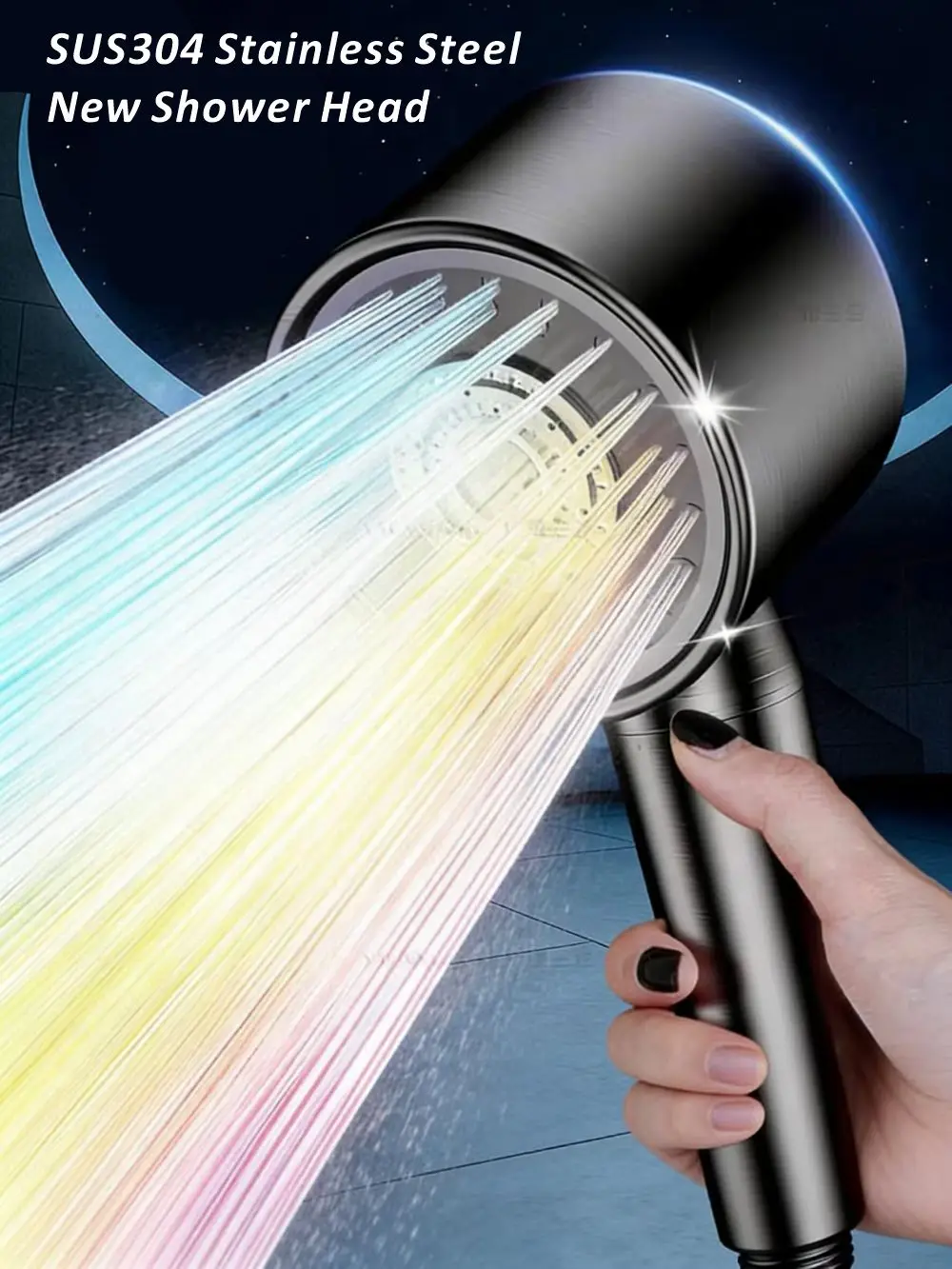 

New 3 Mode SUS304 Stainless Steel Bathroom Shower Head High Pressure Water Saving Sprayer Nozzle Supercharged Hose Shower Set