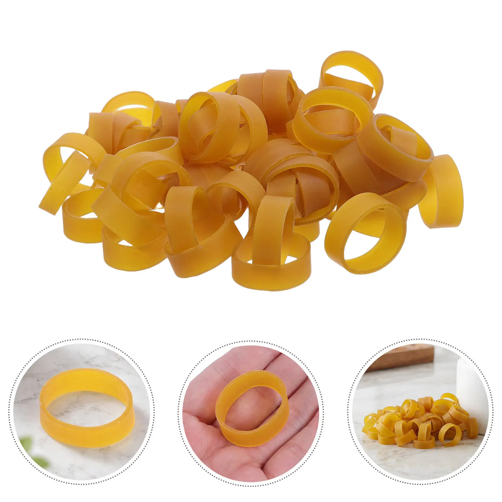380Pcs Thick Yellow High Elastic Rubber Bands Widened Heavy Duty Elastic Bands Office Packing File Folder Cash Money Binding