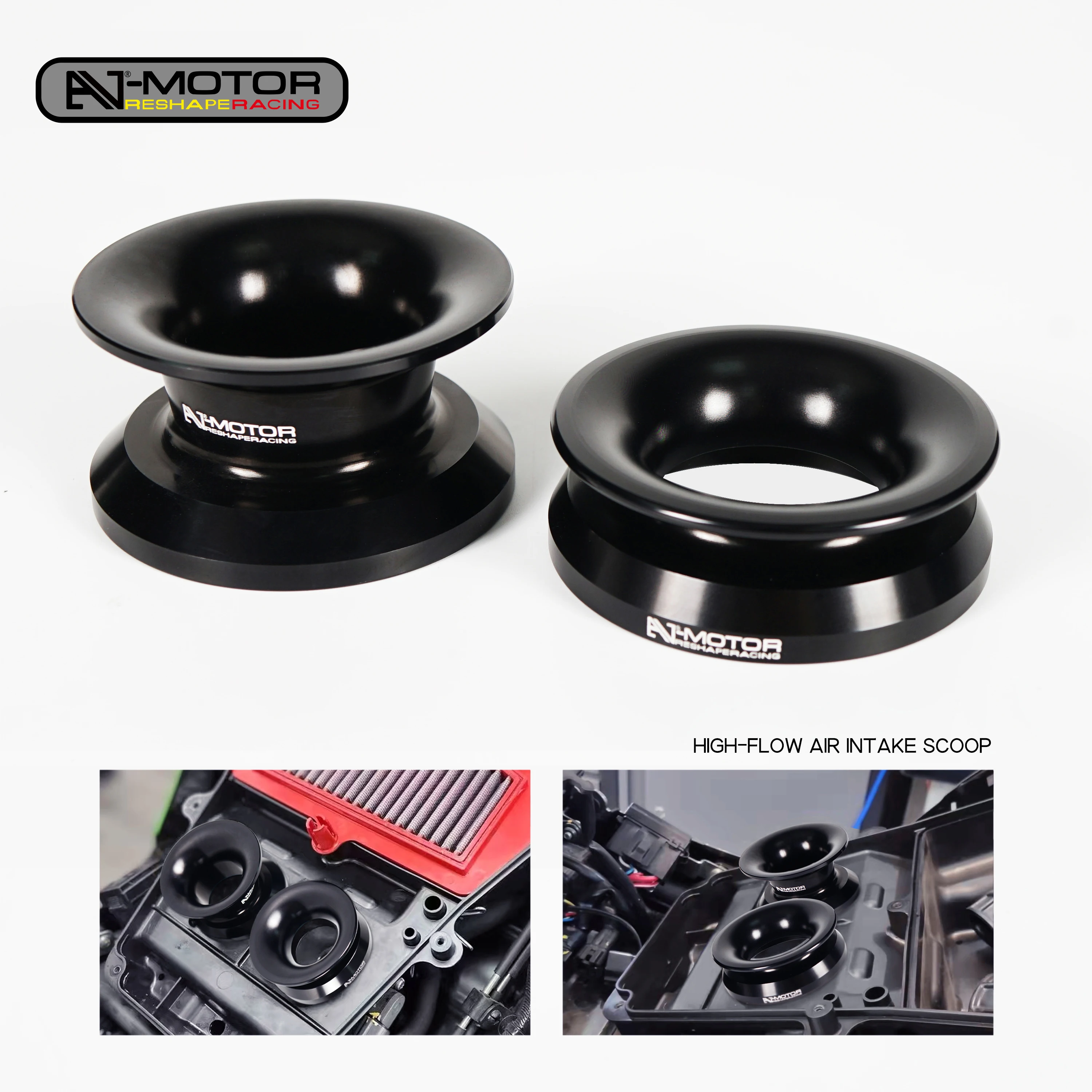 AJ-MOTOR Motorcycle High-Flow Air Intake Scoops For Kawasaki Ninja 400 2018-2024 Ninja 500 2023-2025