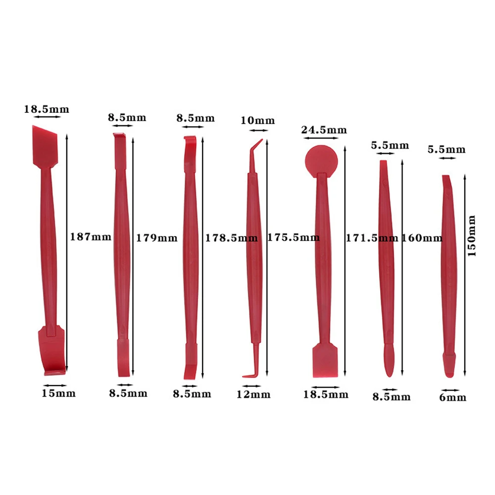 7 pçs envoltório do carro raspadores de vinil 3d fibra carbono decalque filme micro rodo kit feltro envoltório ferramentas vinil vermelho universal