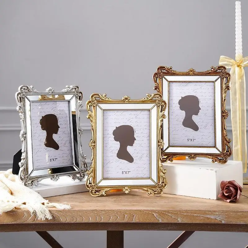 7-inch European Gallery Resin Picture Frame Golden French Style Frame Picture Frame For Sofa Background Wall Decoration Item