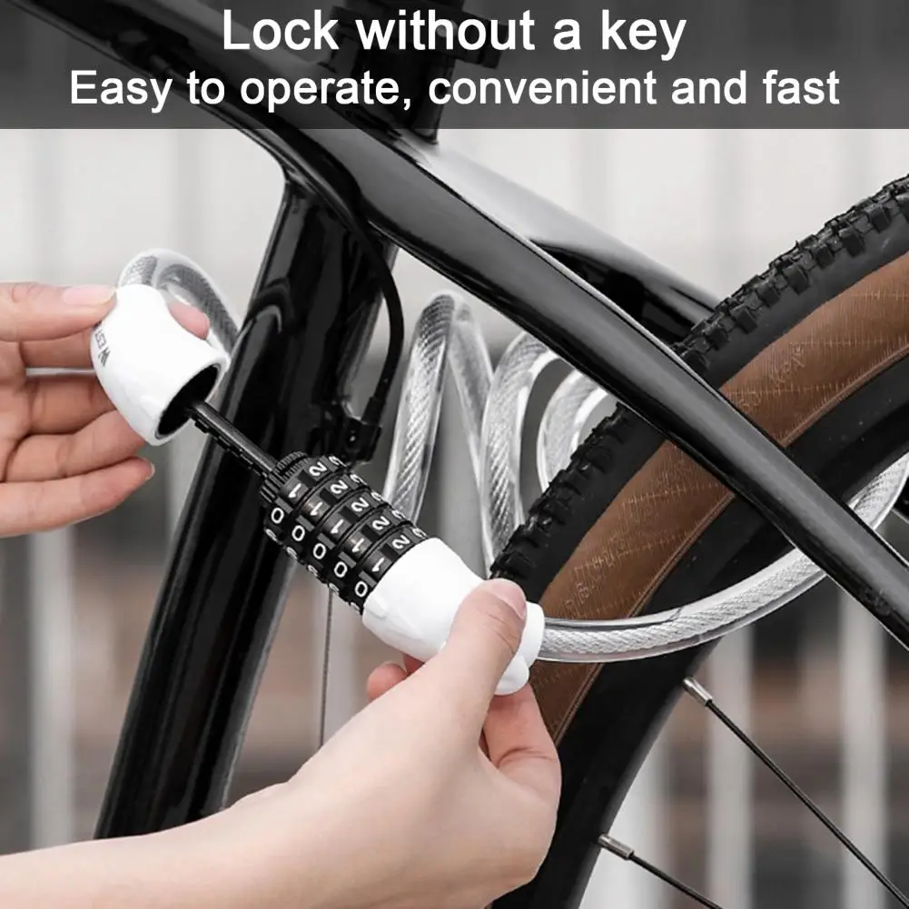 Bike Lock Secure Bike with This 5-digit Bicycle Password Cable Lock Waterproof Pvc Coated Anti-theft Security for Universal Use