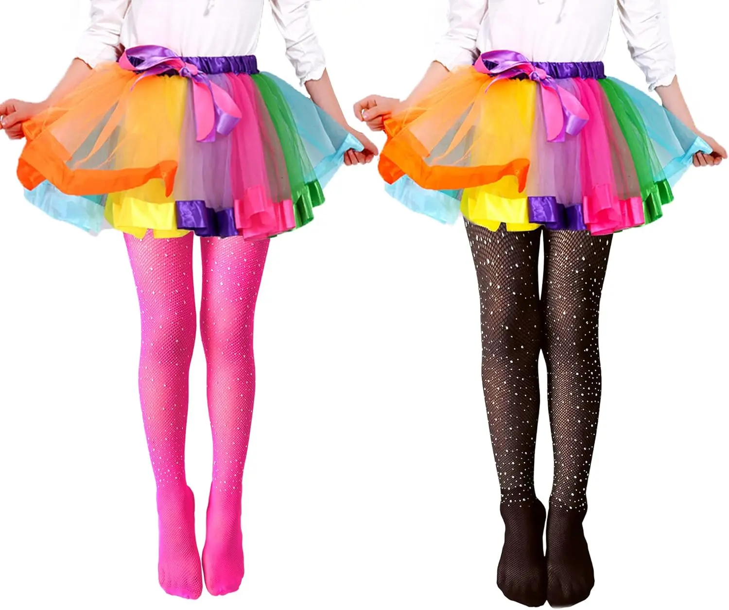 Girls Fishnet Diamond Pantyhose Kids  Fashion Shiny Net Tights Female Slim Rhinestone Mesh Nylon Stockings Tights