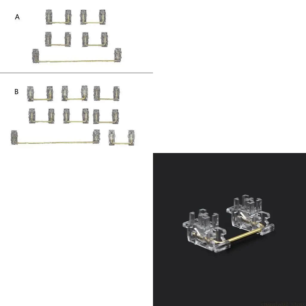 Mechanical Keyboard Stabilizers Transparent 6.25u Steel Wire Satellite