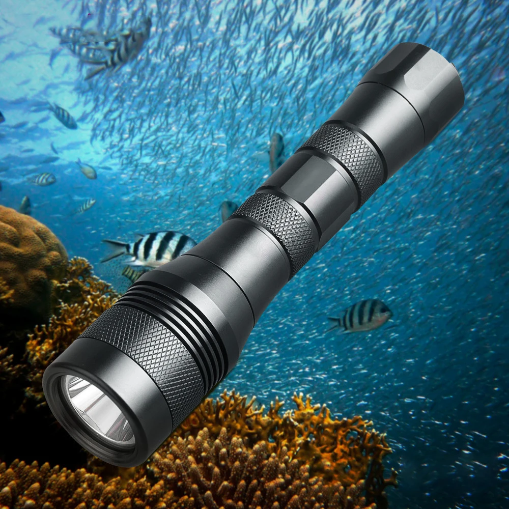 LED Torch Diving Flashlight Amphibious Water Rescue and Flood Control Lamp for Camping
