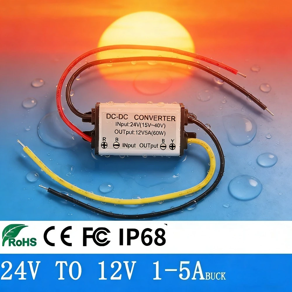 24V-12V DC-DC Converter Step Down 24V to 12V 1A 2A 3A 4A 5A Buck Model Converter Voltage Regulator Power Converter Module CE
