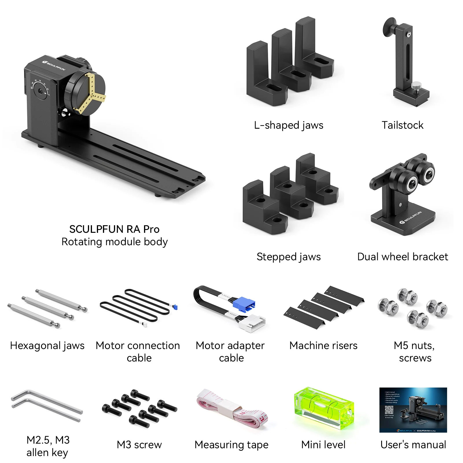 Mandril rotativo para gravador Módulo rotativo de eixo Y com 180 °   Ângulo ajustável para gravura de objetos cilíndricos