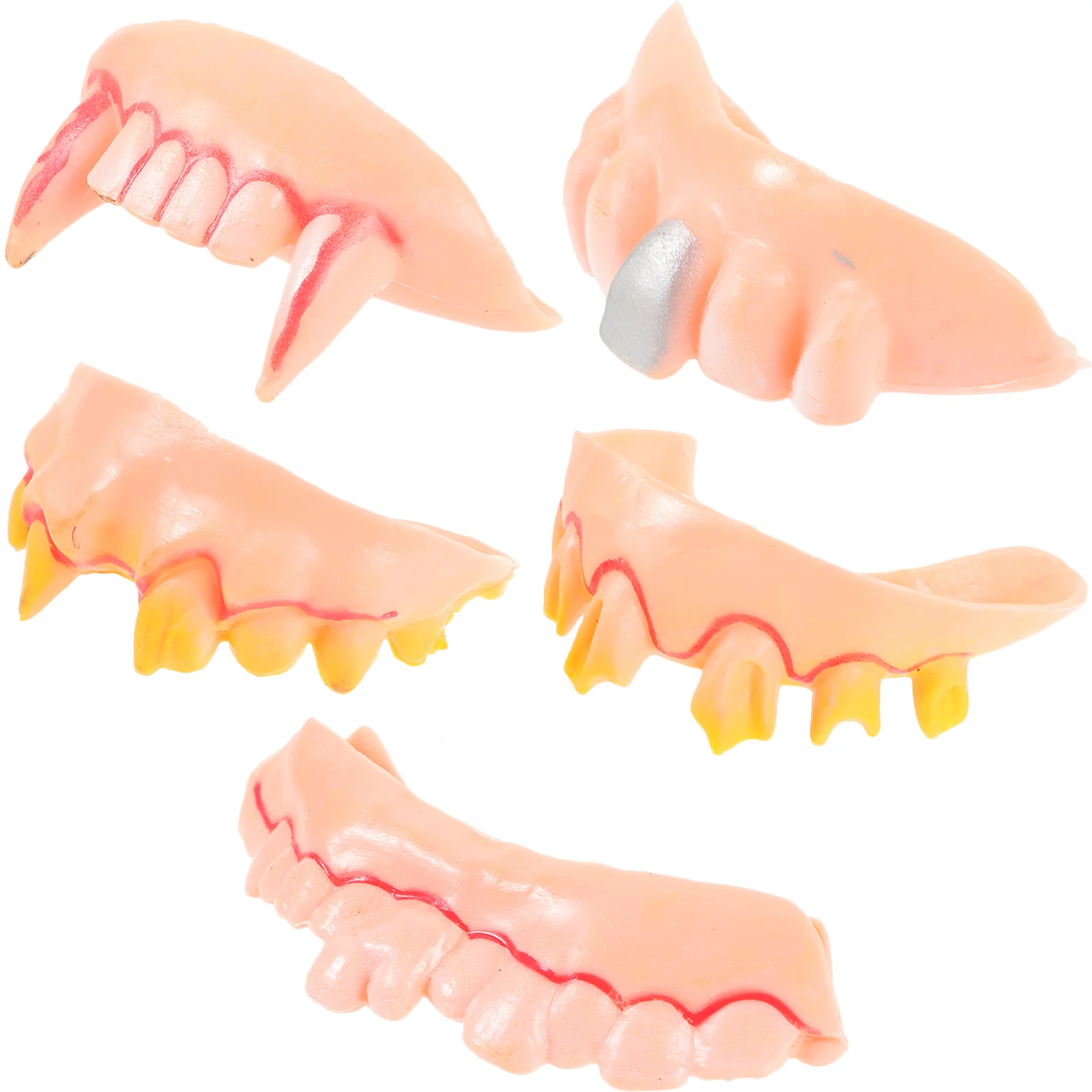 5 Pcs Halloween Sweets Funny Wacky Artificial Teeth False Toy for /Easter Aldult Child