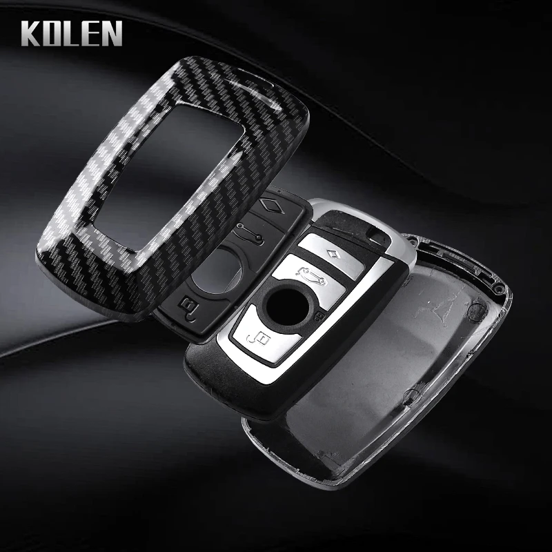 ABS ألياف الكربون نمط سيارة مفتاح القضية غطاء لسيارات BMW 1 3 5 7 سلسلة X1 X3 X4 X5 F10 F15 F16 F20 F30 F18 F25 M3 M4 اكسسوارات فوب