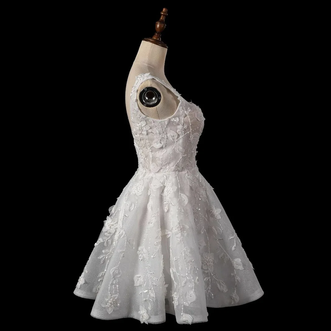 Sweet Concise A-Line Square Neck Tulle Sleeveless Cocktail Dress Evening Prom Wedding Guest Formal Cocktail 2025 Free Customized