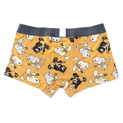 Cartoon Bear Print Couples Cotton Underwear Creativity Fashion Personality Breathable Elasticity Man Boxers Women Panties Breifs