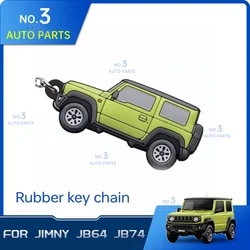 Car Rubber Keychain Ring for Suzuki Jimny JB23 JB43 JB64 JB74W 1998-2021 Auto Key Ring Accessories