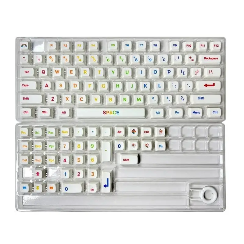 652F 113 Keys XDA Profile Rainbow Color Large Letter Keycaps Compatibles Most Mechanical Keyboards Keycap Replacment