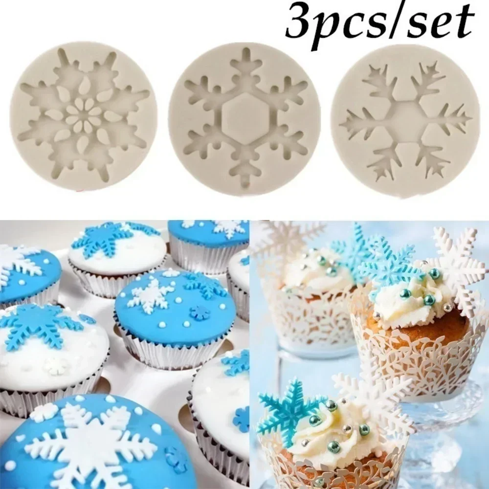 3PCS Snow Fondant Cake Mould