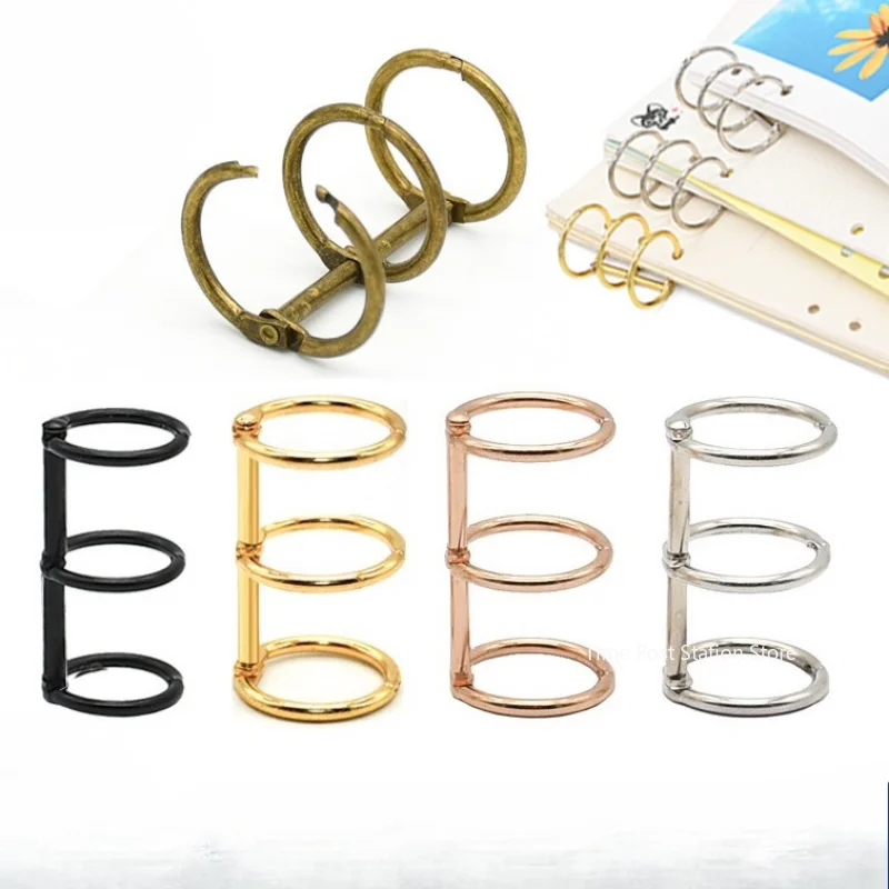 Anillos de libro con Clip de Metal de 3 agujeros, carpeta de hojas sueltas para A5 A6 A7, herramienta de almacenamiento de papel, arte de colección de recortes, manualidades, bricolaje, 1 ud.