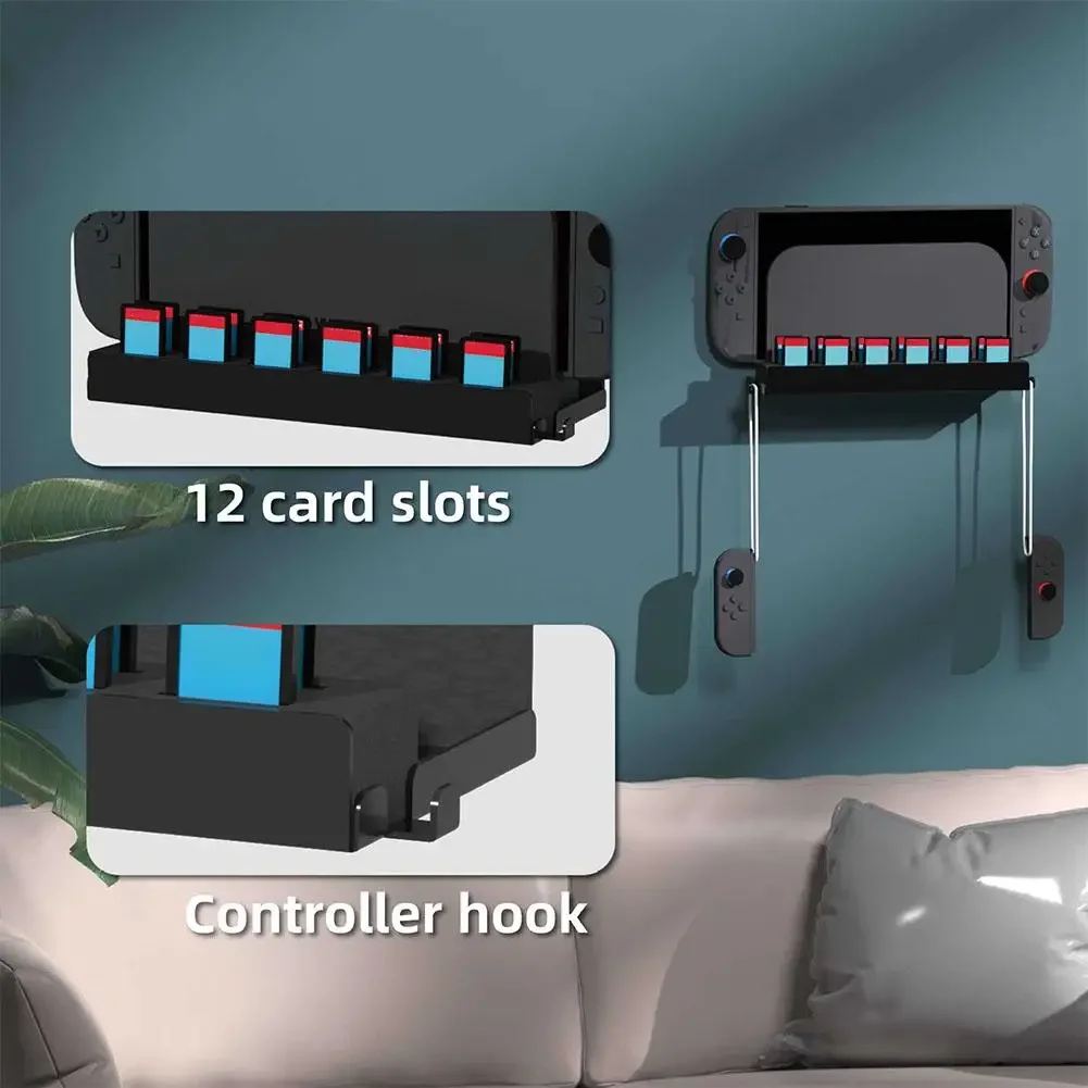 

Multifunctional Holder for Switch2 Gaming Console Wall Mounted Storage Rack Game Console Wall Bracket Cards Storage Rack