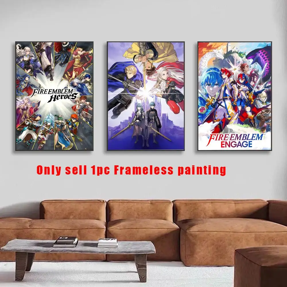 Fire Emblem Poster HD Self-Adhesive Wall Decals For Living Room & Bedroom Home Decor Gift