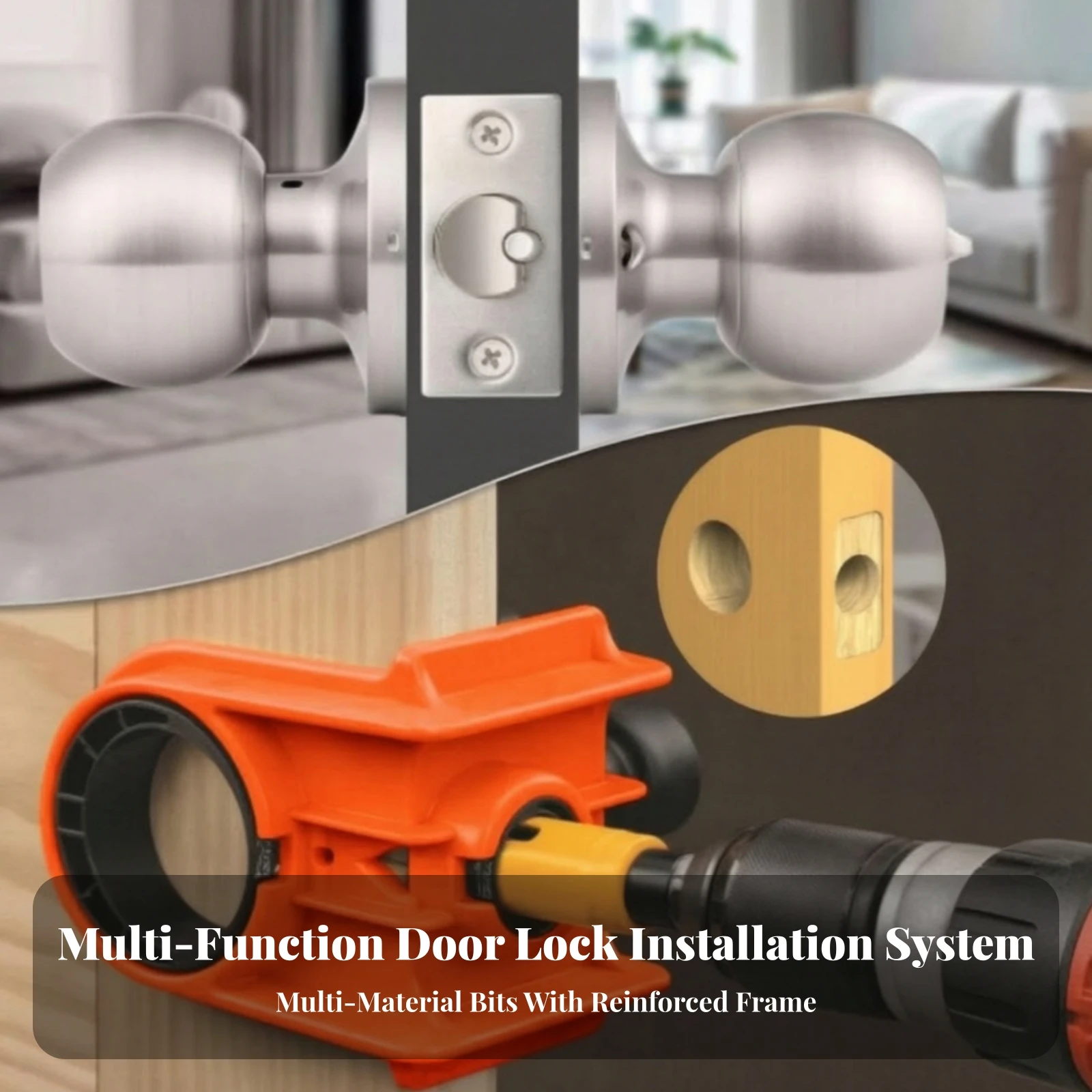 Door Latch Installation Kit Accurate Door Lock Installation Kit Tool Easy-to-Use Compatible for DIYers, Woodworking