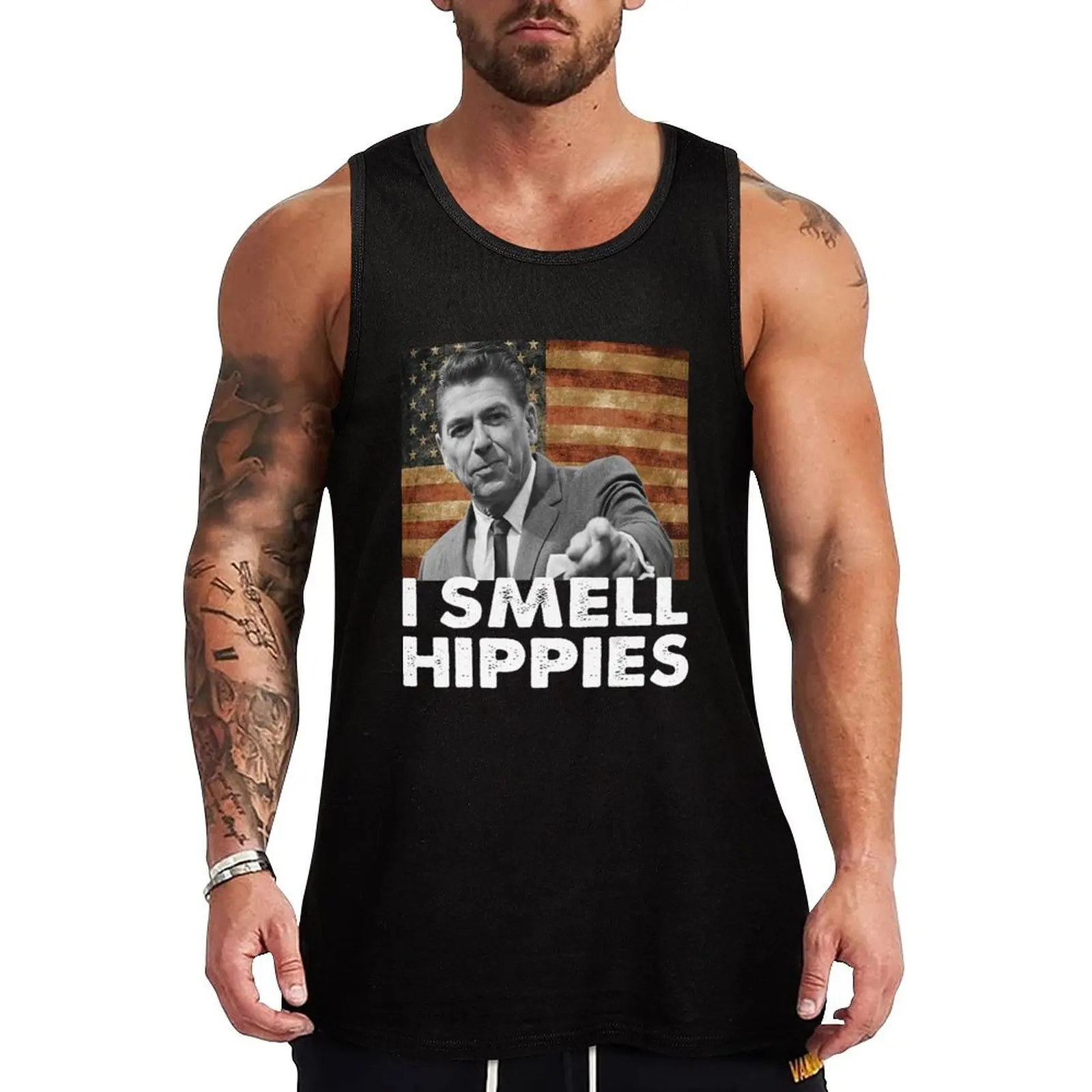 

Ronald Reagan Tank Top Men's gym t-shirt Fitness men clothing summer clothes