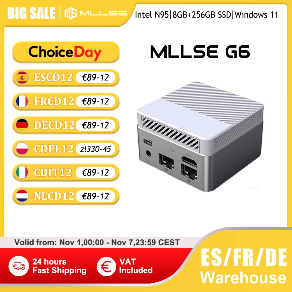 MLLSE G6 Mini komputer Intel 12 olcha jezioro N95 okna 11 DDR5 8GB RAM 256GB ROM WiFi 5 BT4.2 komputer stacjonarny Mini komputer