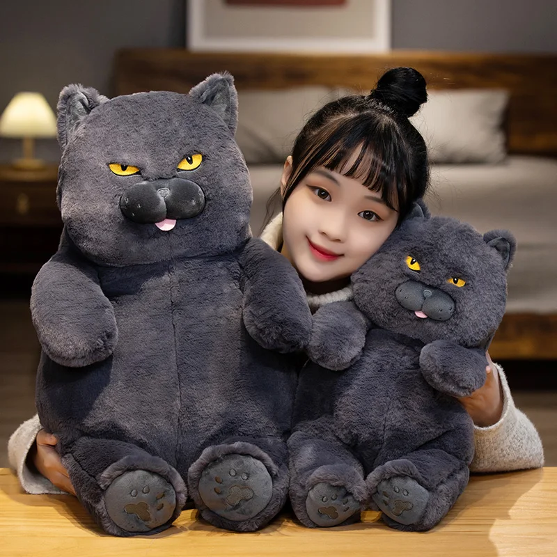 

30-60cm Real Life English Short Blue Cat Plush Doll Stuffed Simulation Kitten Cats Plush Toy Pets Animal Pillow Kids Girls Gift